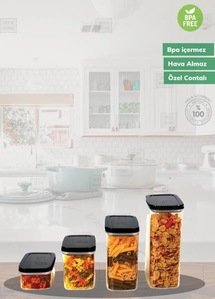 10’lu Saklama Kabı Seti BPA Free Bakliyat Kabı Hava Almaz Sızdırmaz Erzak Kabı - 2