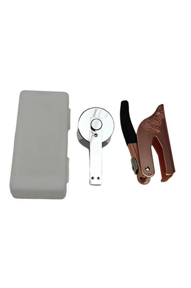 Soğuk Mühür Kabartma Damga Çelik Baskı Presi Lastik Sap Rosegold - Resim 7