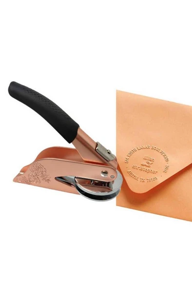 Soğuk Mühür Kabartma Damga Çelik Baskı Presi Lastik Sap Rosegold - Resim 8