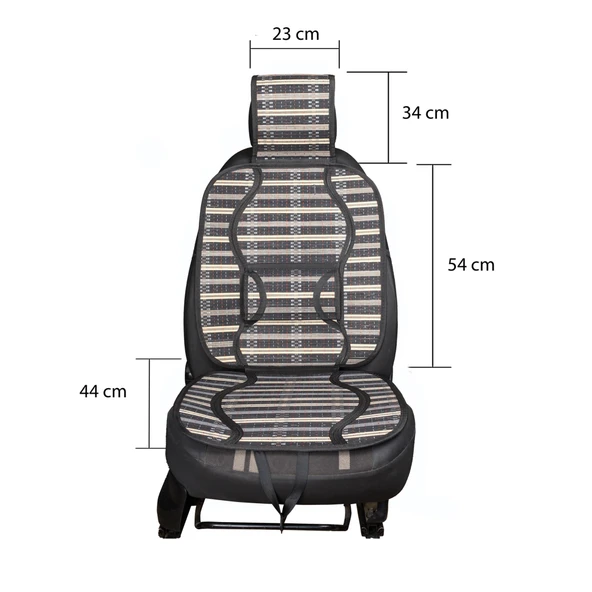 Oto Hasır Bambu Minder Ön Siyah İkili Takım Bel Destekli Terletmez WF-1819-BK - 3
