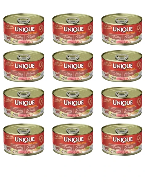 Unique Gold Series Hindili Konserve Yaş Kedi Maması 85 gr 12 li ürün görseli