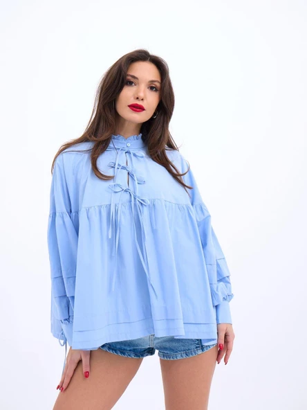 6464 GÖMLEK-MAVİ - Resim 5