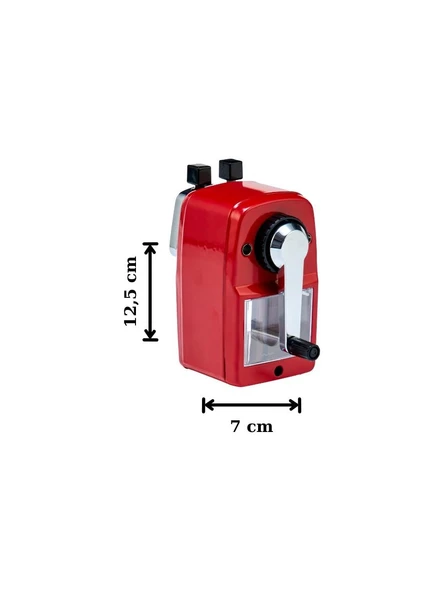 Mas Masa Tipi Metal Kollu Büyük Kırmızı Kalemtraş 6732