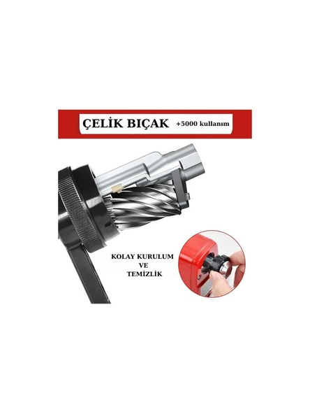 Mas Masa Tipi Metal Kollu Büyük Kırmızı Kalemtraş 6732 - 5