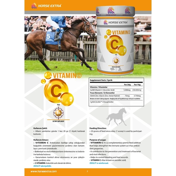 Horse Extra Vitamin C - Zinc 1 Kg - 2