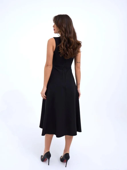 7182 ELBİSE-SİYAH - Resim 3