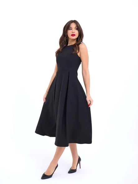 7182 ELBİSE-SİYAH - Resim 5