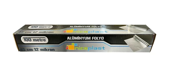 Niceplast Alüminyum Folyo - 45 Cm. x 100 Metre - 12 Mikron - 1 Paket