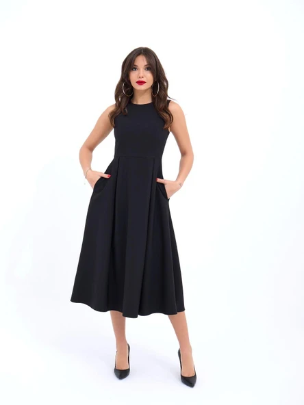 7182 ELBİSE-SİYAH ürün görseli