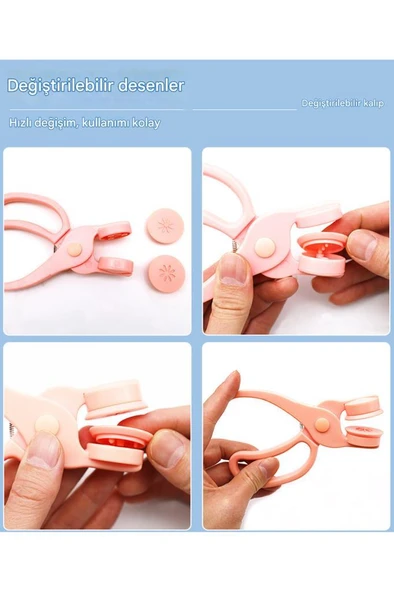 3D Kabartma Damga Makası 8 Desen Çocuk El Sanatları Anaokulu - 9