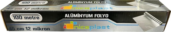 Niceplast Alüminyum Folyo - 45 Cm. x 100 Metre - 12 Mikron - 10 Paket - 3