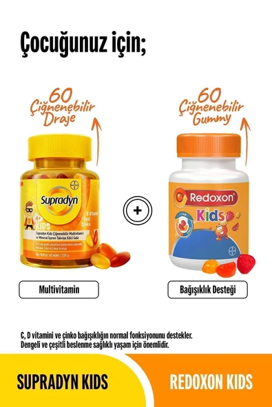 Supradyn Kids 60 Tablet + Redoxon Kids 60 Tablet