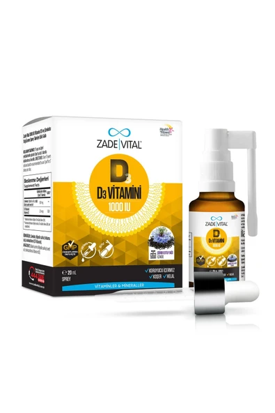 Zade Vital D3 Vitamini 1000 Iu Sprey 20 Ml - 3