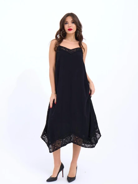 7108 ELBİSE-SİYAH - Resim 5