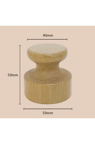 Kayın Ağacı Ahşap Mühür 50mm Çap Cilalı Yüzey Istampa Hediyeli - Resim 2
