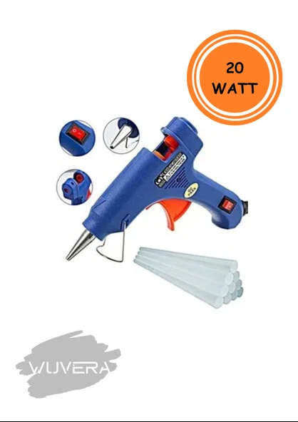 Wuvera 20W Sıcak Silikon Tabancası – Çekme Eritme Tabanca & Şeffaf Mum Yapıştırıcı – Hızlı ve Güçlü Yapıştırma Çözümü!