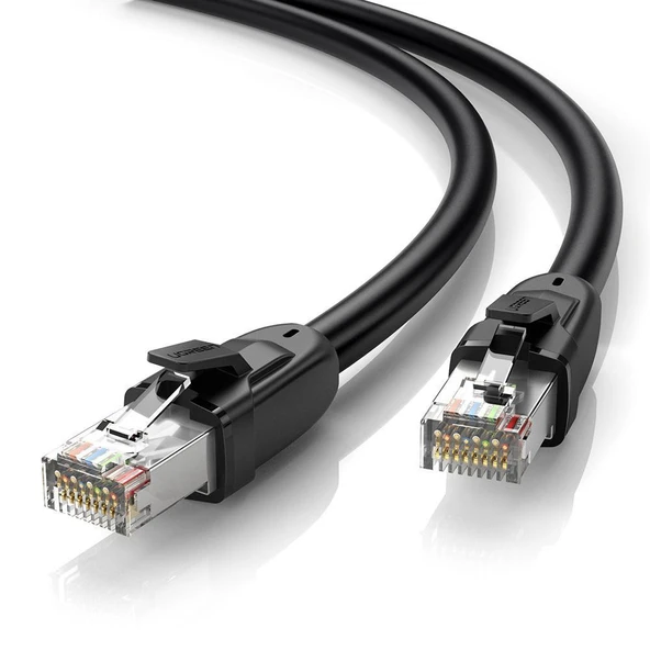 UGREEN 70616 NW121 CAT8 2000MHz Bant 25GB/s Daha Yüksek Ağ Hızı Ethernet Kablosu Siyah 10metre