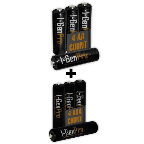 I-Gen P177 4 Adet AA Pro 2950 mAh Şarjlı Kalem Pil + 4 Adet AAA Pro 1100 mAh Şarjlı İnce Kalem Pil 1.2V NI-MH
