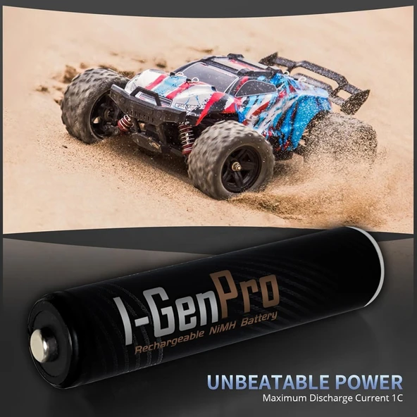 I-Gen P178 8 Adet AA Pro 2950 mAh Şarjlı Kalem Pil + 8 Adet AAA Pro 1100 mAh Şarjlı İnce Kalem Pil 1.2V NI-MH - 5