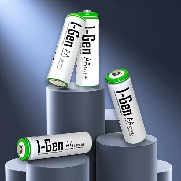 I-Gen B182 8 Adet AA 2700 mAh Şarjlı Kalem Pil + 8 Adet AAA 900 mAh Şarjlı İnce Kalem Pil 1.2V NI-MH - 5
