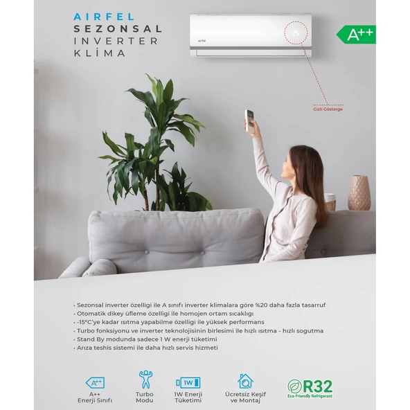 Airfel LTXM50N 18000 BTU R32 A++ Inv Split Klima - 4