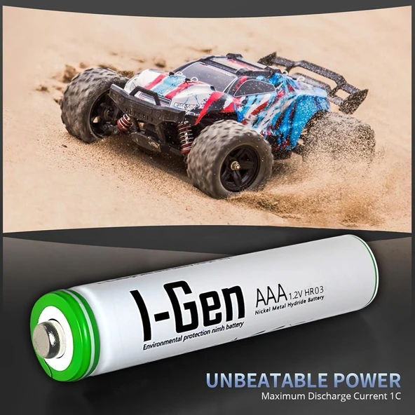 I-GEN B183 16 ADET AA 2700 MAH ŞARJLI KALEM PİL + 16 ADET AAA 900 MAH ŞARJLI İNCE KALEM PİL 1.2V NI-MH - 4