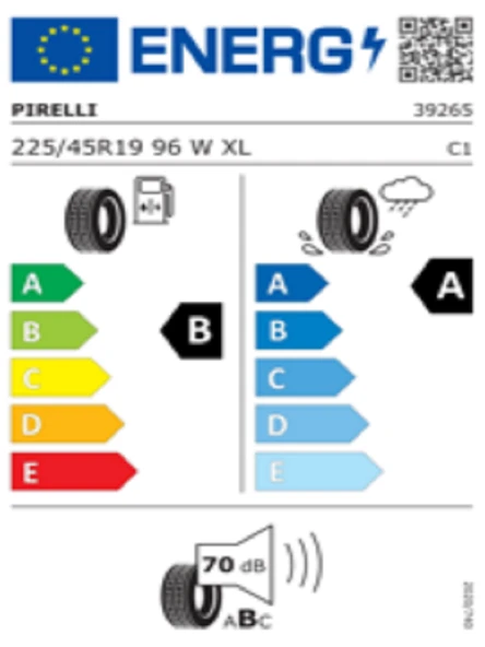 Pirelli 225/45R19 96W XL Powergy  Oto Yaz Lastiği (Üretim Yılı: 2024) - 2