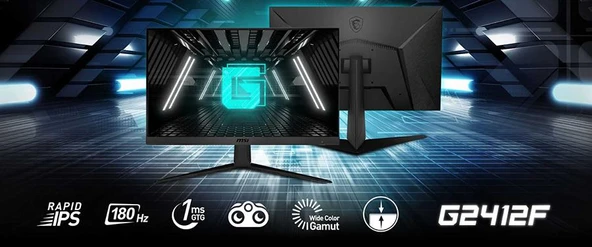 MSI 23.8" G2412F 1920x1080 (FHD) 16:9 FLAT RAPID IPS 180HZ 1MS ADAPTIVE-SYNC GAMING MONITOR - 2