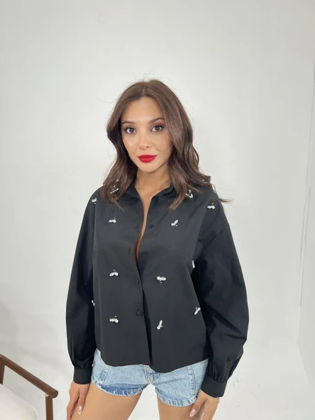 7018 GÖMLEK-SİYAH - Resim 5