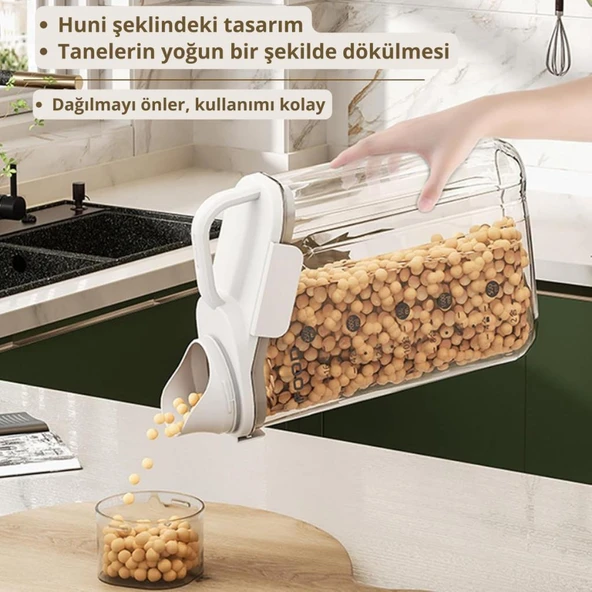 Polham Büyük Bok 1600 ML Ölçülü Tahıl, Gıda ve Baharat Saklama Kutusu, Çift Katmanlı Sızdırmaz Gıda Saklama Kutusu - 3