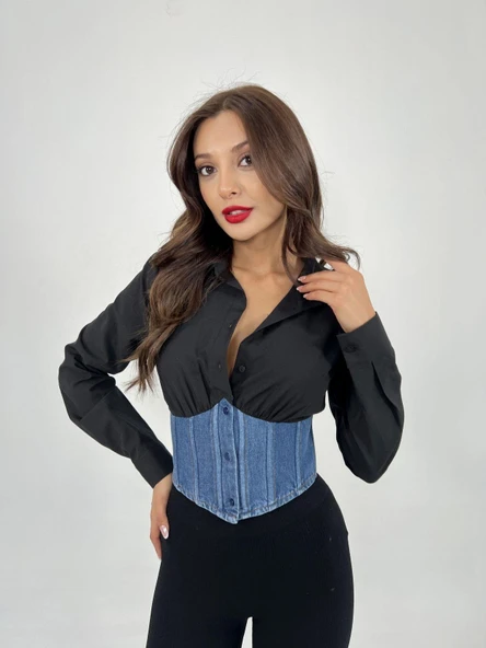 6963 GÖMLEK-SİYAH - Resim 3