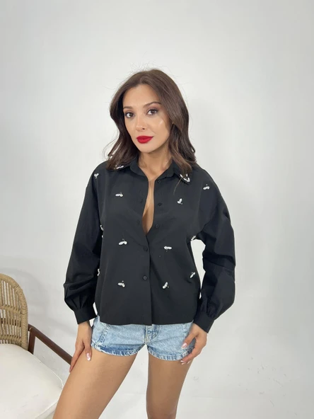 7018 GÖMLEK-SİYAH ürün görseli