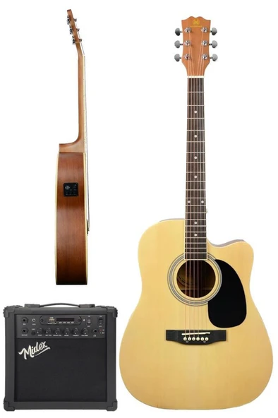 Maxword MCG-750NT-AMP Kaliteli EQ 25W Amfili Elektro Akustik Gitar Seti - 3