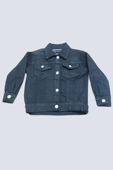 Erkek Çocuk Kaplan Detaylı T-shirt Sırt Baskılı Siyah Jean Ceket Kargo Cepli Alt Üst Takım - 4