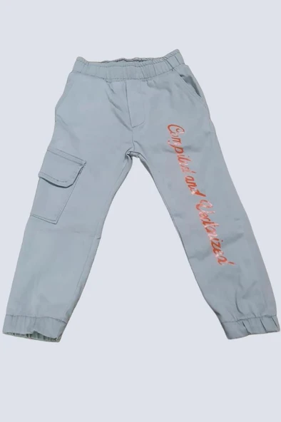 Erkek Çocuk Kaplan Detaylı T-shirt Sırt Baskılı Siyah Jean Ceket Kargo Cepli Alt Üst Takım - 6