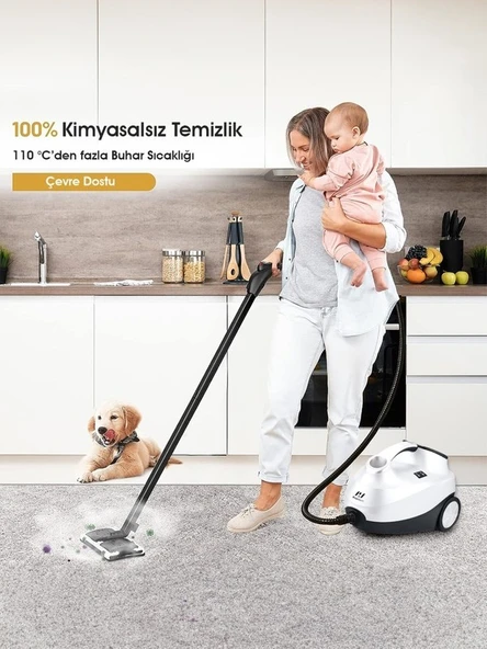 Pirantech CB-107C 2000 W Beyaz Buharlı Temizleyici - 4