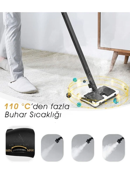 Pirantech CB-107C 2000 W Beyaz Buharlı Temizleyici - 9