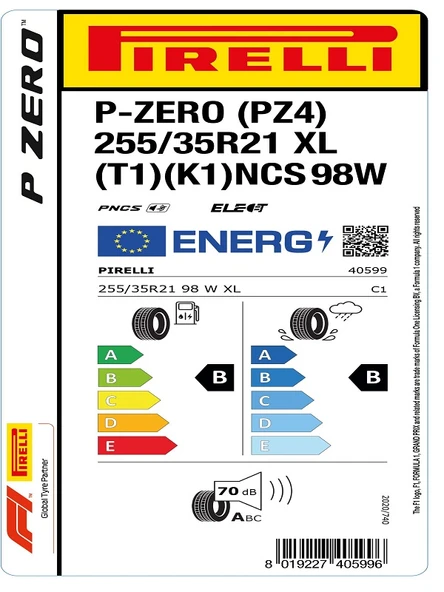 Pirelli 255/35R21 98W XL P-zero Pz4 T1 Pncs ELT Oto Yaz Lastiği (Üretim Yılı: 2024) - 2