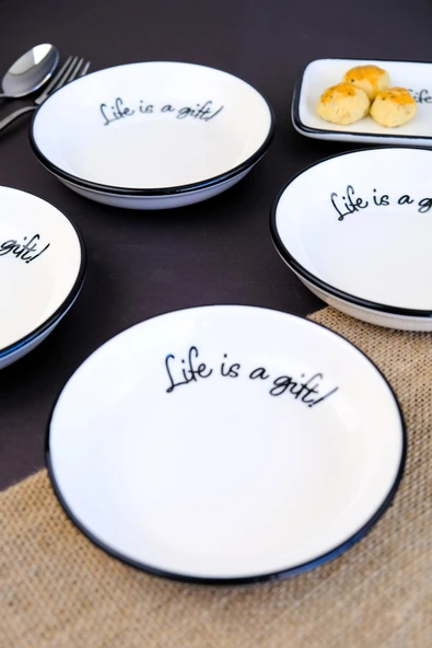 Tabak Evi Motto Gift Tabak 240cc 4 lü 15x15x2cm - 6