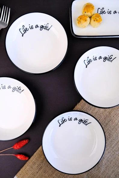 Tabak Evi Motto Gift Tabak 240cc 4 lü 15x15x2cm - 5