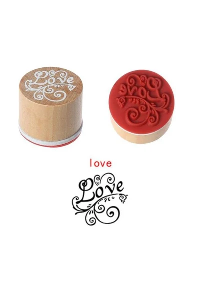 Ahşap Damga 3’lü Mühür Set Love - Miss You - Thank You Temalı - Resim 5