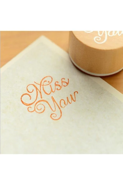 Ahşap Damga 3’lü Mühür Set Love - Miss You - Thank You Temalı - Resim 12