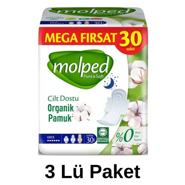 MOLPED Pure Soft Mega Fırsat Gece Ultra 30 Lu X 3 Adet
