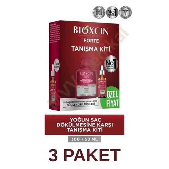 BİOXCİN Forte Tanışma Kiti - Şampuan 300 Ml & Serum 50 ml 3 Adet