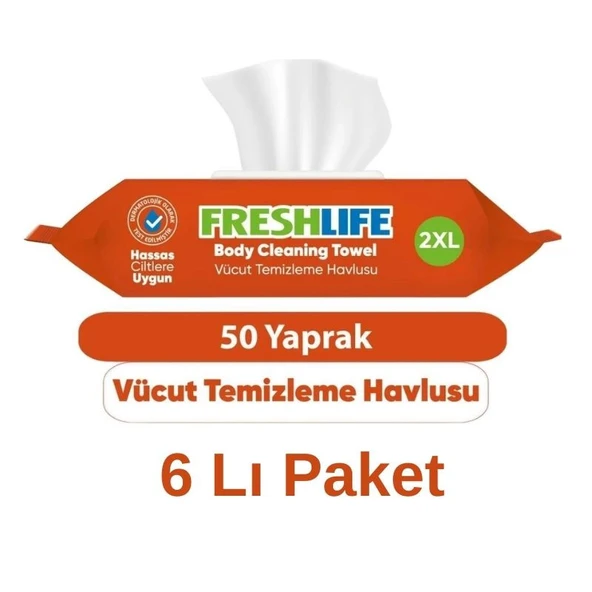 FRESHLİFE Vücut Temizleme Havlusu 6x50 (300 Yaprak)