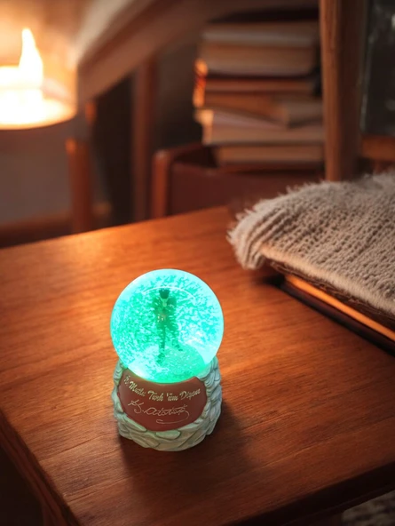 Atatürk fotoğrafı temalı  Işıklı ,izmir marşlı,müzikli Büyük Boy Kar küre - Resim 2