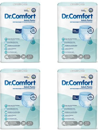 DR.COMFORT Dr Comfort 4lu Paket Kulotlu Hasta Bezı 30lu X Large - 1