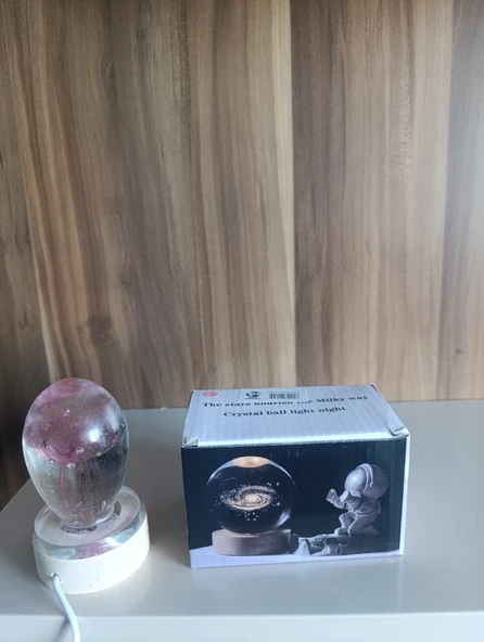 Deniz  anası temalı ışıklı ahşap altlıklı kar küre - Resim 8