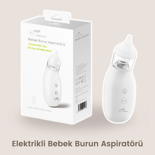 Bebebao Q2 Elektrikli Bebek Burun Aspiratörü Çocuk Burun Temizleme Makinesi Şarjlı - 3