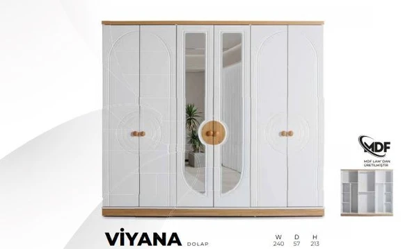VİYANA MDF 6 KAPILI DOLAP